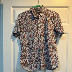 Bonobos Men’s Floral Button Down Short Sleeve Button Down Shirt Size Large